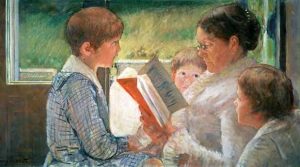 Mary Cassatt, "Reading to Children"